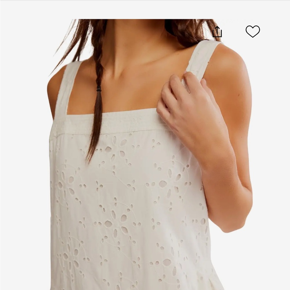 FREE PEOPLE Primavera Eyelet Midi Dress in White, size XS NEW - Picture 4 of 13